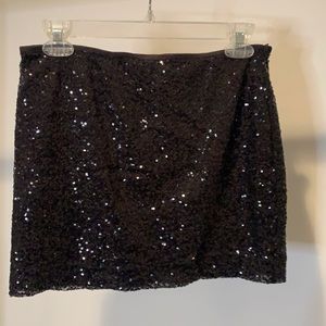 Black Sequence Mini Skirt
